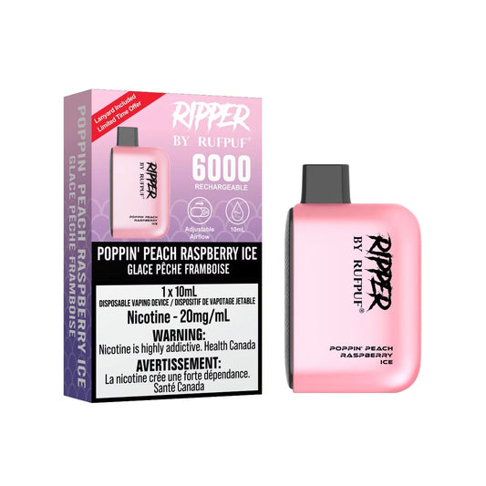 Ripper 6000 - Poppin’ Peach Raspberry Ice