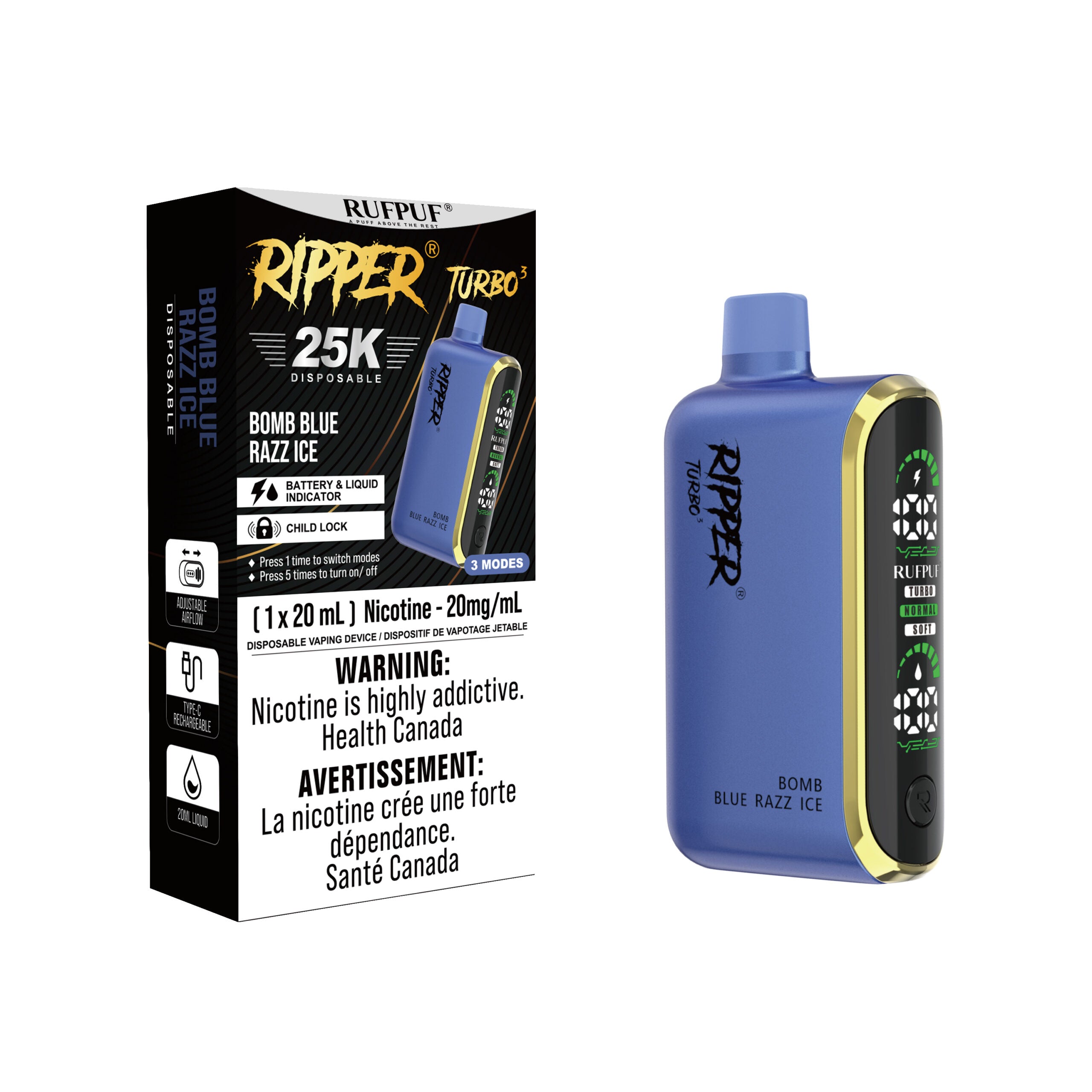 Ripper Turbo 3 - Bomb Blue Razz Ice