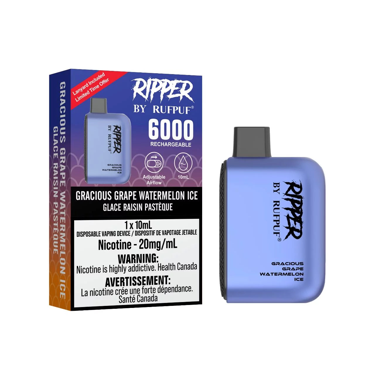 Rufpuf Ripper 6000 - Gracious Grape Watermelon Ice