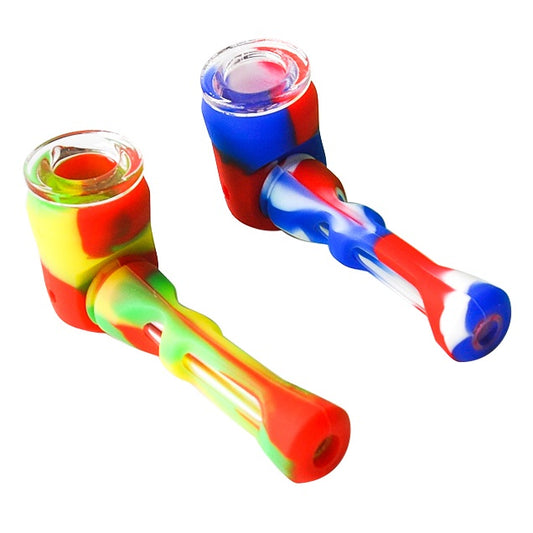 4” Titan Silicone Pipe with Glass Bowl rasta