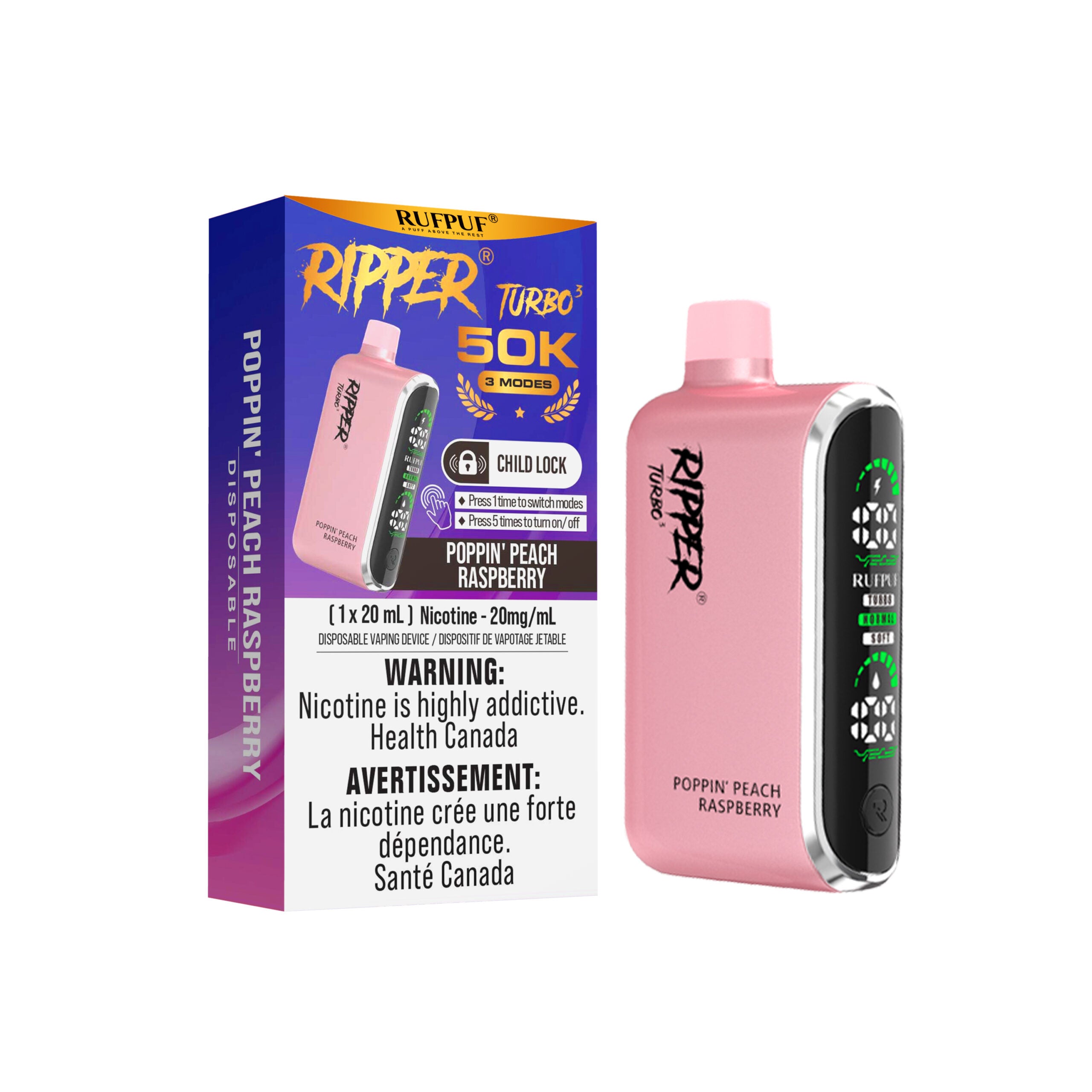 poppin peach raspberry   Ripper Turbo 3 50K par Rufpuf