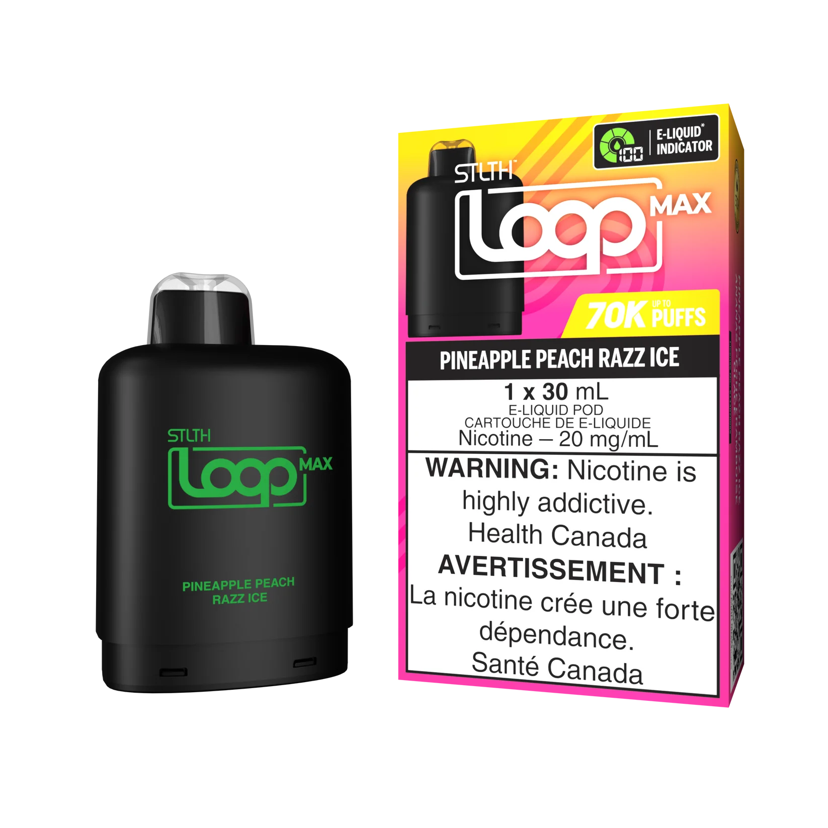STLTH Loop Max – 70k Puffs Pod pineapple peach razz ice