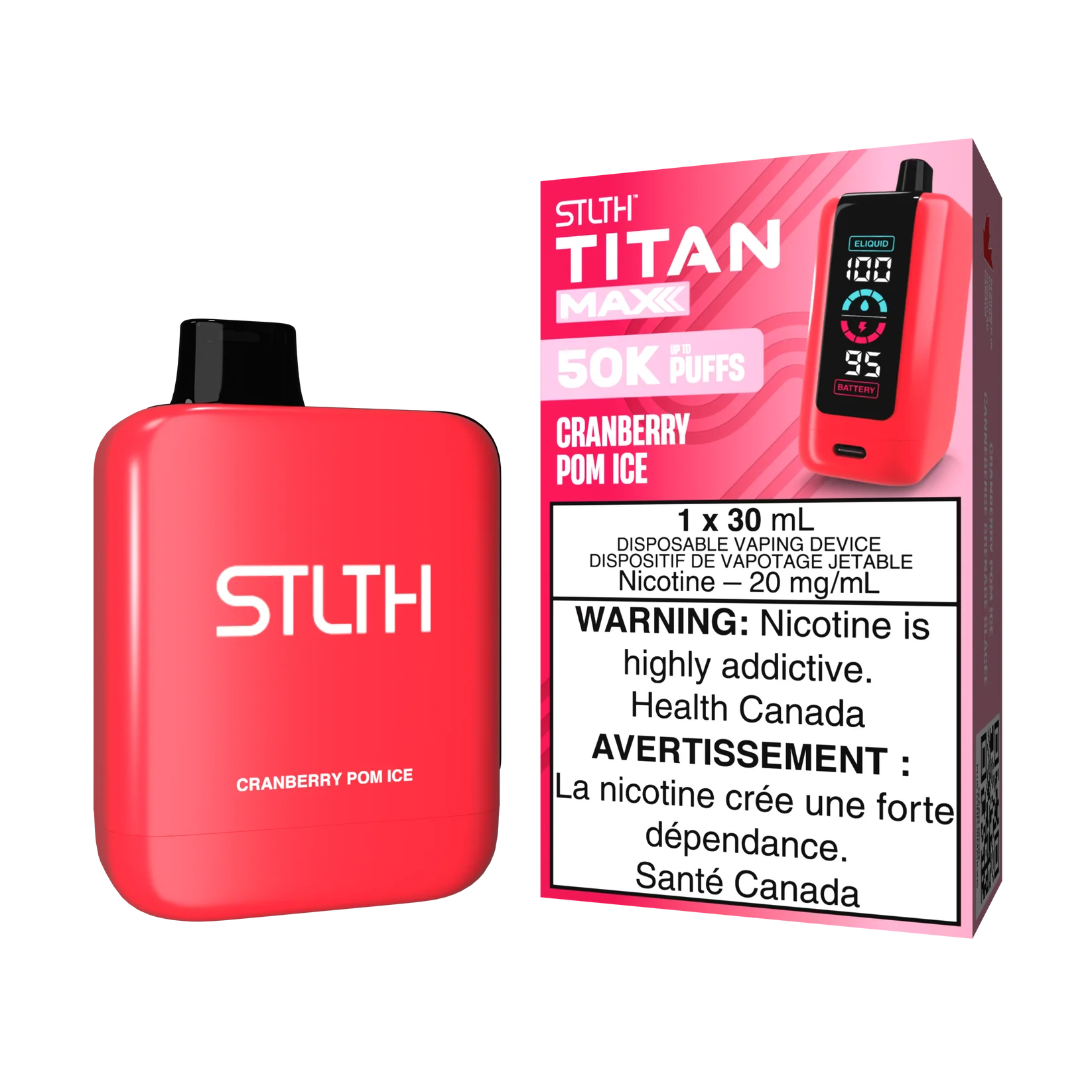 Stlth Titan Max Cranberry pom ice