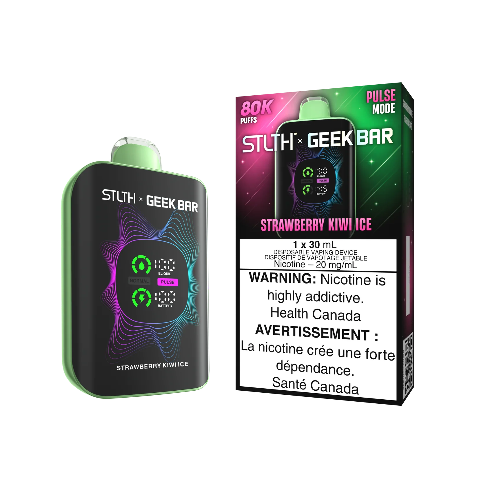 STLTH X Geek Bar 80k  strawberry kiwi ice