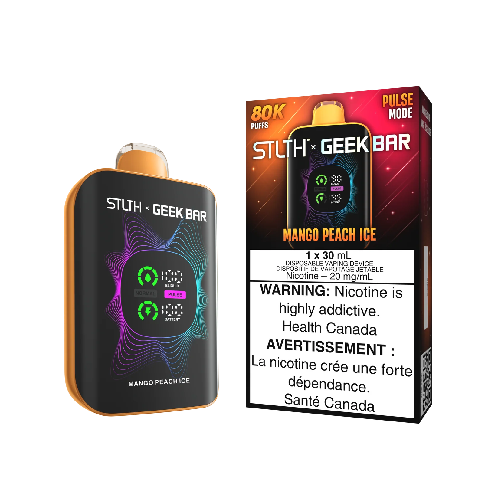 STLTH X Geek Bar 80k  mango peach ice