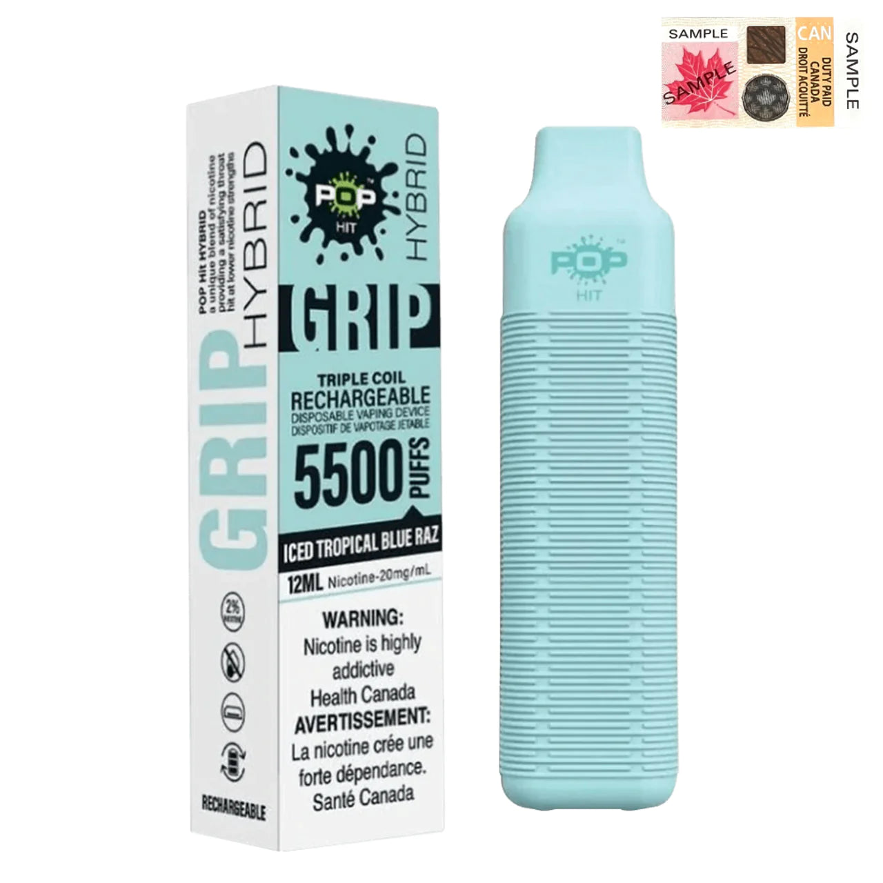 Pop Hybrid Grip 5500 - Iced Tropical Blue Raz